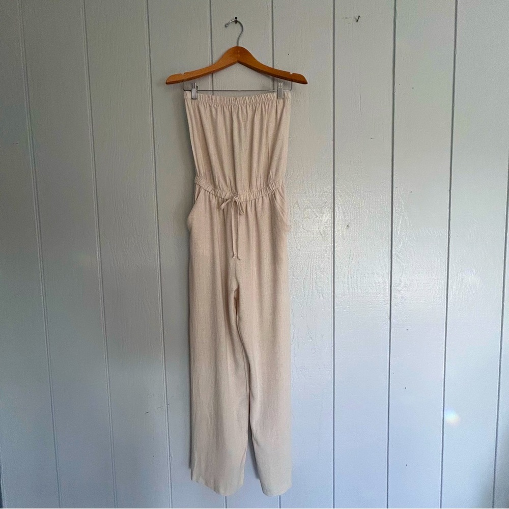 Linen Tube Jumpsuit ✧ Oatmeal ✧ Boho Free People Vibe ✧ Size S